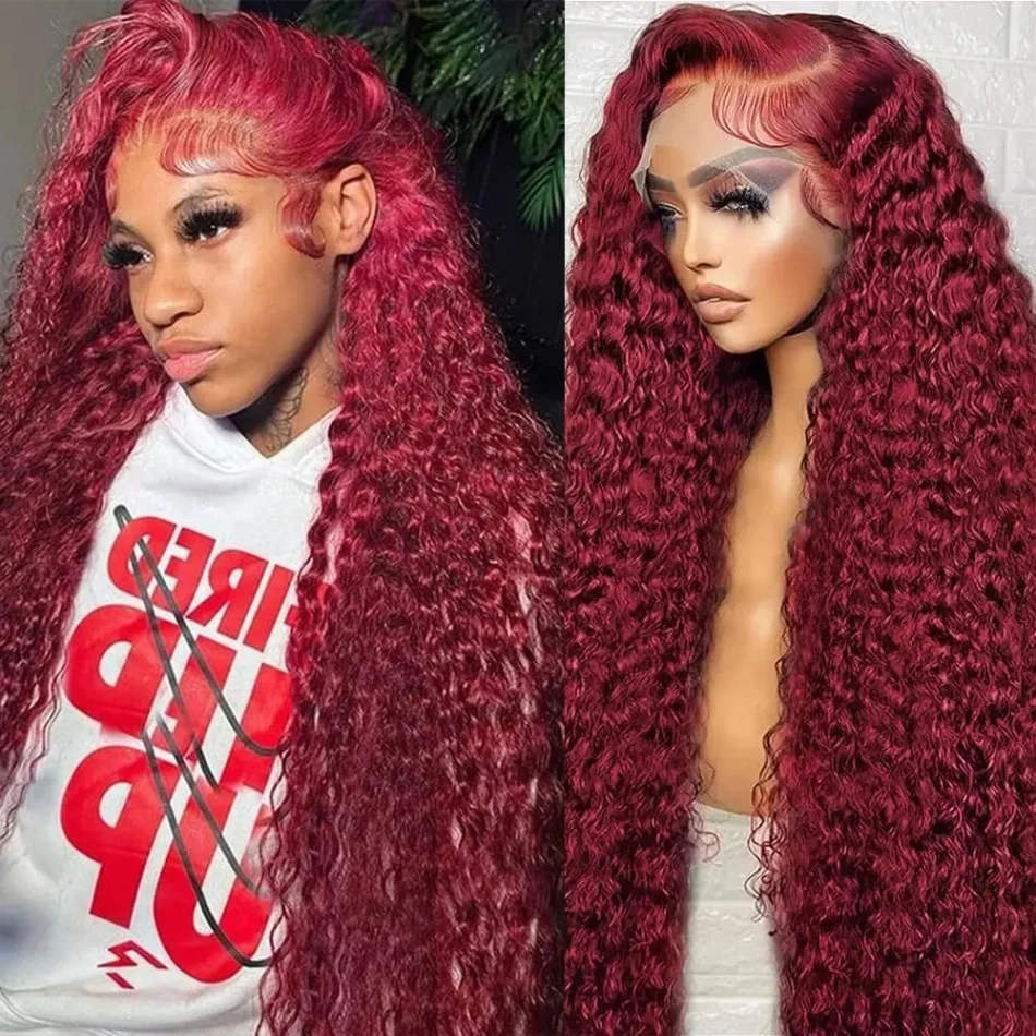 13X4 13X6 Hd Transparent Curly Lace Wig Frontal Lace 99J Burgundy Preplucked Colored Deep Wave Frontal Human Hair Wig 30 36 Inch
13X4 13X6 Hd Transparent Curly Lace Wig Frontal Lace 99J Burgundy Preplucked Colored Deep Wave Frontal Human Hair Wig 30 36 Inch