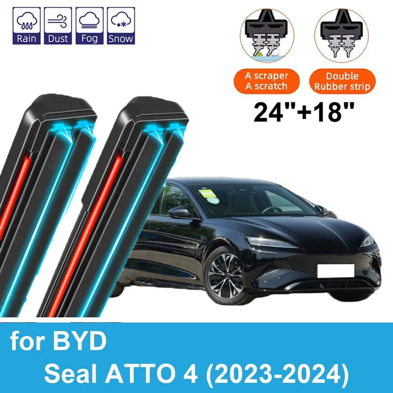 Car Wiper for BYD Seal ATTO 4 2023-2024 24" + 18" Front Rear Wiper Blades Brushes Cutter Accessories 2023 2024
Car Wiper for BYD Seal ATTO 4 2023-2024 24" + 18" Front Rear Wiper Blades Brushes Cutter Accessories 2023 2024