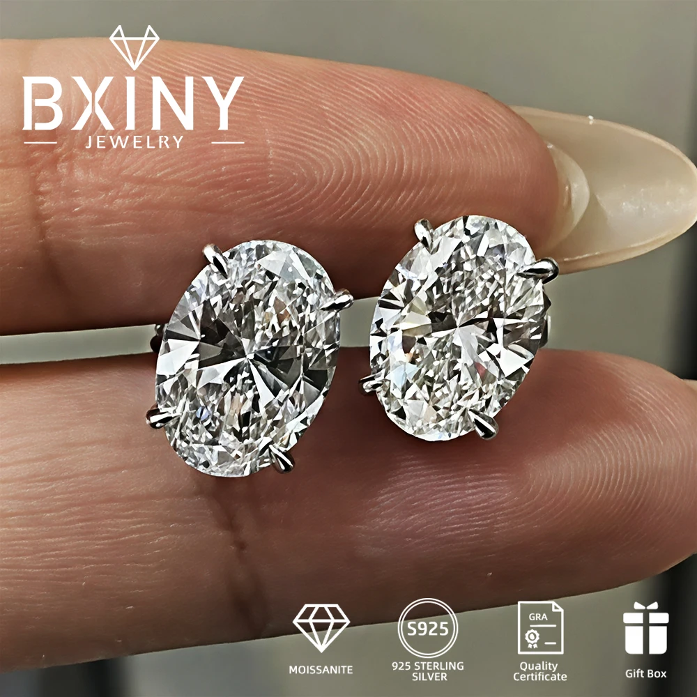 BXINY 1-4Carat Oval Cut Moissanite Stud Earrings S925 Silver GRA Certified Diamomd Ear Studs for Women Wedding Gift Fine Jewelry
BXINY 1-4Carat Oval Cut Moissanite Stud Earrings S925 Silver GRA Certified Diamomd Ear Studs for Women Wedding Gift Fine Jewelry