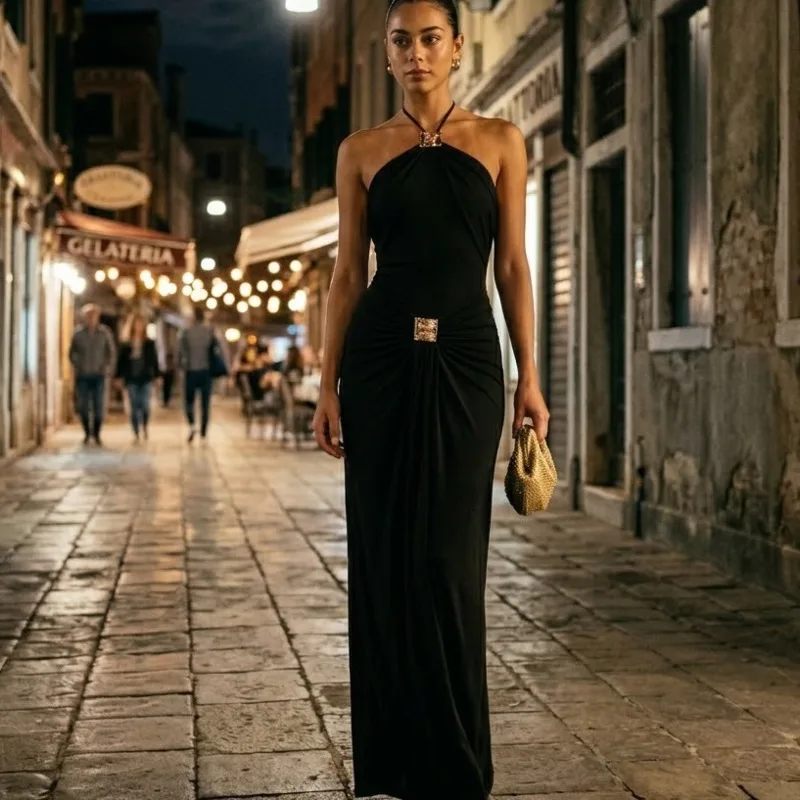 Halter Neck Long Sash Bodycon Dress Slim Elegant Fitted Hip For Women Evening Cocktail Date Night Wedding Anniversary Romantic
Halter Neck Long Sash Bodycon Dress Slim Elegant Fitted Hip For Women Evening Cocktail Date Night Wedding Anniversary Romantic