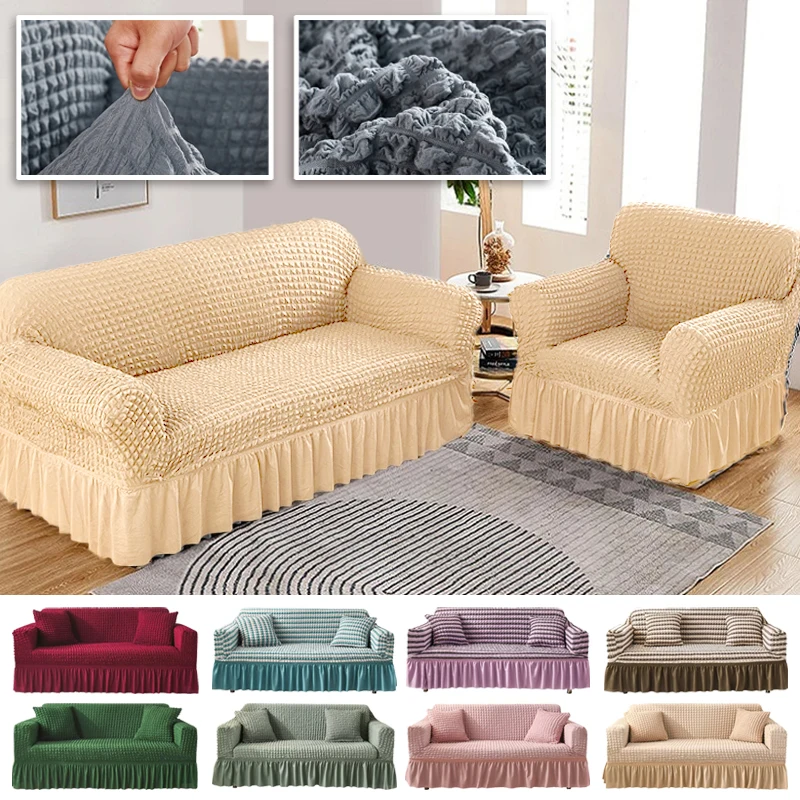 1PC Bubble Grid Sofa Cover with Skirt Full Coverage Elastic Sofa Slipcovers for Living Room Decorate Multiple Color Sofa Cover
1PC Bubble Grid Sofa Cover with Skirt Full Coverage Elastic Sofa Slipcovers for Living Room Decorate Multiple Color Sofa Cover