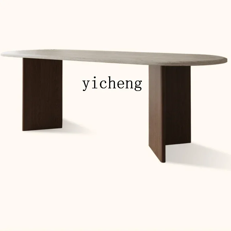 TQH Solid Wood Travertine Rock Slab Dining Table Household Modern Simple Light Luxury Small Apartment Medieval Oval
TQH Solid Wood Travertine Rock Slab Dining Table Household Modern Simple Light Luxury Small Apartment Medieval Oval