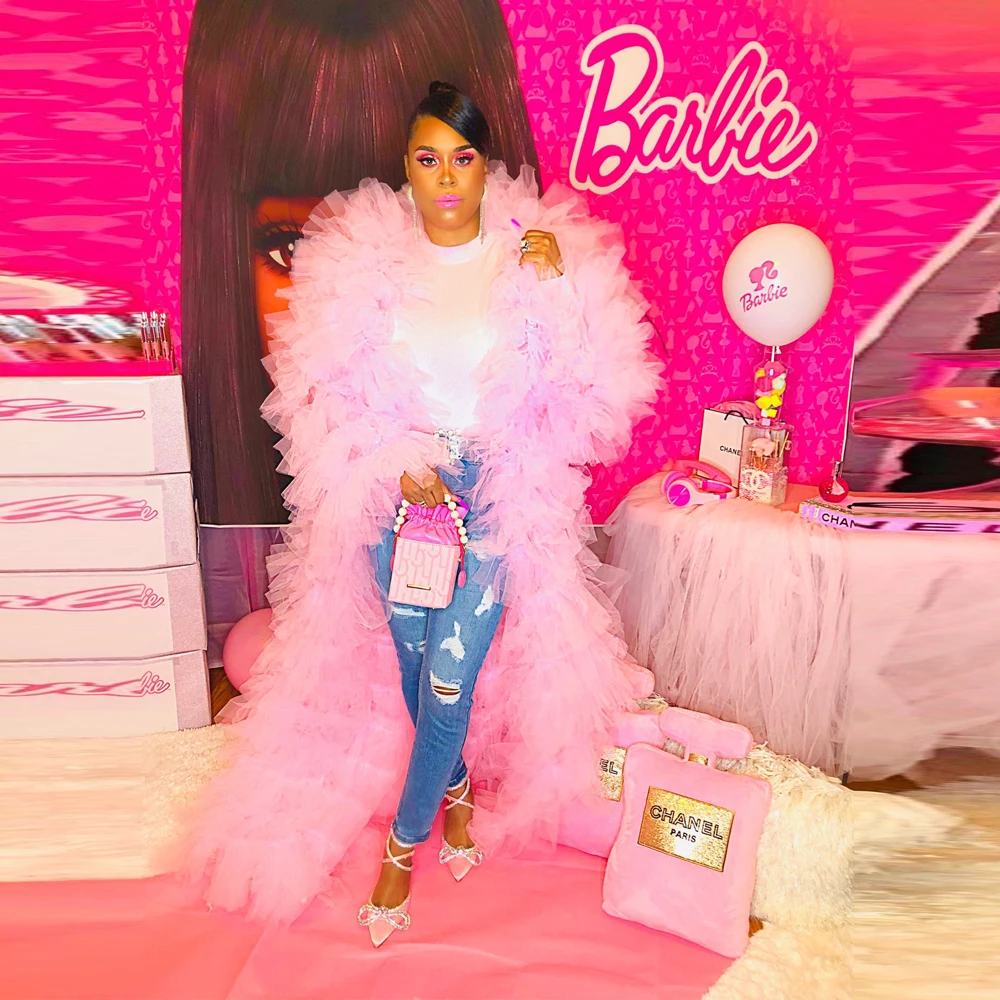 Fashion Pink Women Jacket Long abrigo mujer Puffy Tulle Lush Tiered Women Jackets nuevo en prendas de vestir exteriores
Fashion Pink Women Jacket Long abrigo mujer Puffy Tulle Lush Tiered Women Jackets nuevo en prendas de vestir exteriores