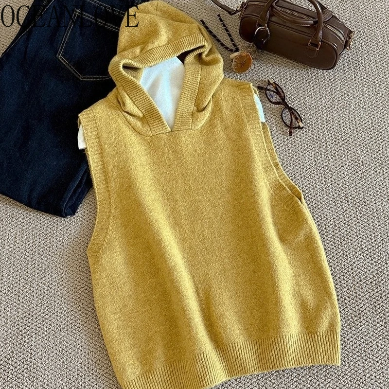 OCEANLOVE Hooded Woman Sweaters Solid Korean Fashion Basics Casual Short Vests Preppy Style Autumn Winter Sweet Pullovers
OCEANLOVE Hooded Woman Sweaters Solid Korean Fashion Basics Casual Short Vests Preppy Style Autumn Winter Sweet Pullovers