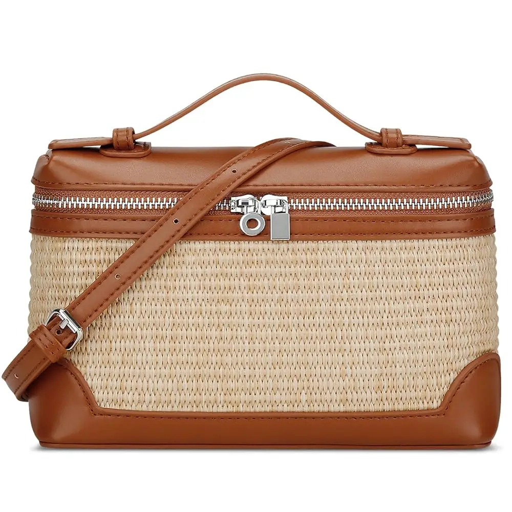 Straw Crossbody Bags for Women,Top Handle Beach Bag & Clutch Raffia Summer Purse Shoulder Handbags with Adjustable Belt
Straw Crossbody Bags for Women,Top Handle Beach Bag & Clutch Raffia Summer Purse Shoulder Handbags with Adjustable Belt