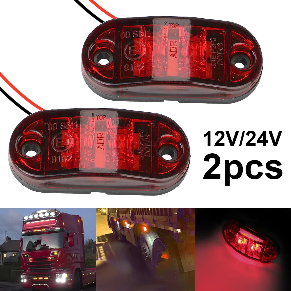 Side Clearance Marker Lamp For Trailer Truck Caravan 1 Pair 12V- 24V Warning Lights LED Side Marker Lamp Red Yellow White
Side Clearance Marker Lamp For Trailer Truck Caravan 1 Pair 12V- 24V Warning Lights LED Side Marker Lamp Red Yellow White