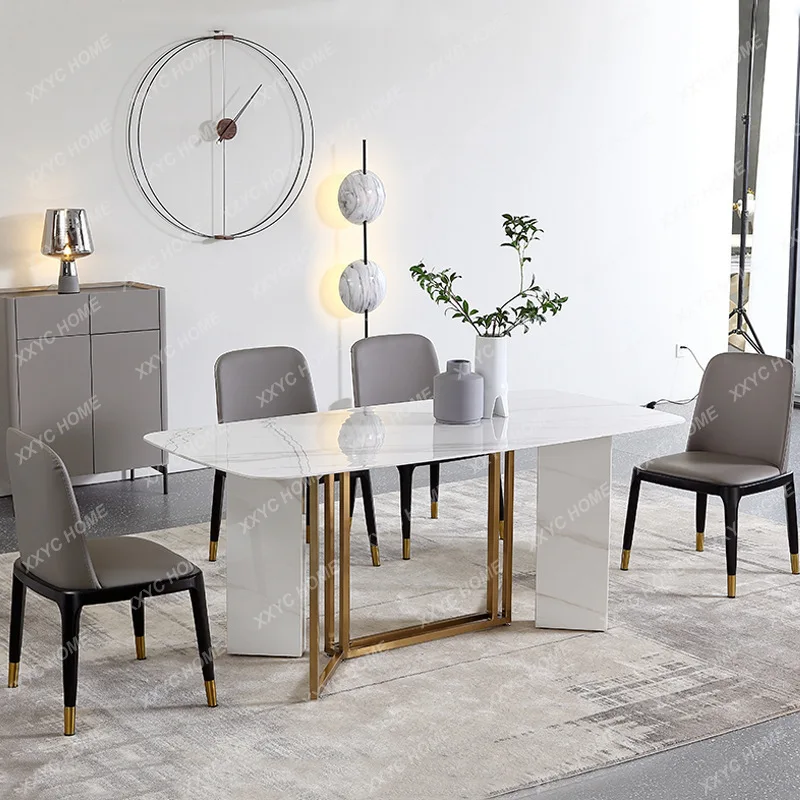 ML Light luxury glossy slate dining table small household rectangular metal dining table
ML Light luxury glossy slate dining table small household rectangular metal dining table