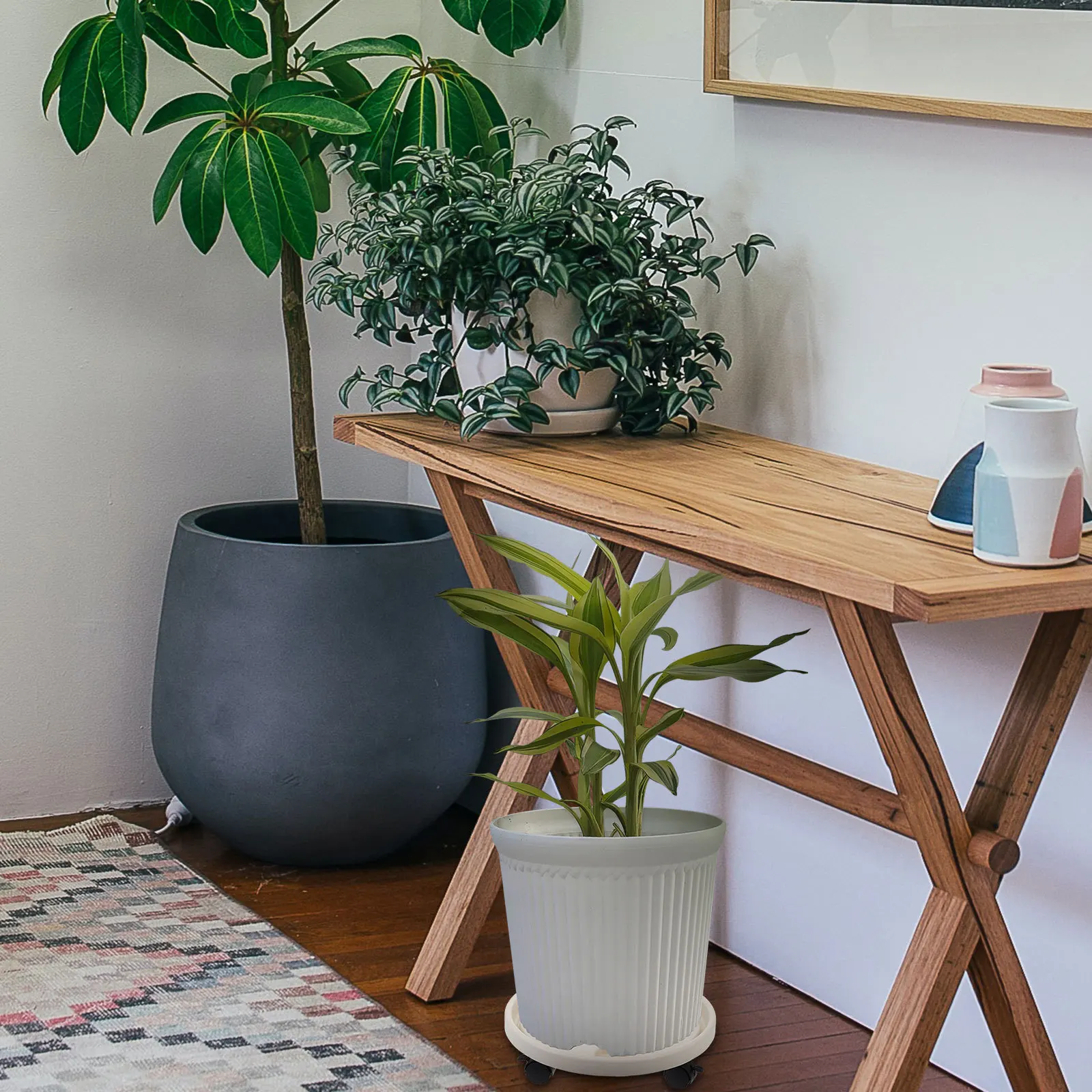 1pc Thickened Movable Flowerpot Rack Heavy Duty Plastic Plant Stand Smooth Wheels Large Round Pot Tray For Indoor Outdoor 
1pc Thickened Movable Flowerpot Rack Heavy Duty Plastic Plant Stand Smooth Wheels Large Round Pot Tray For Indoor Outdoor