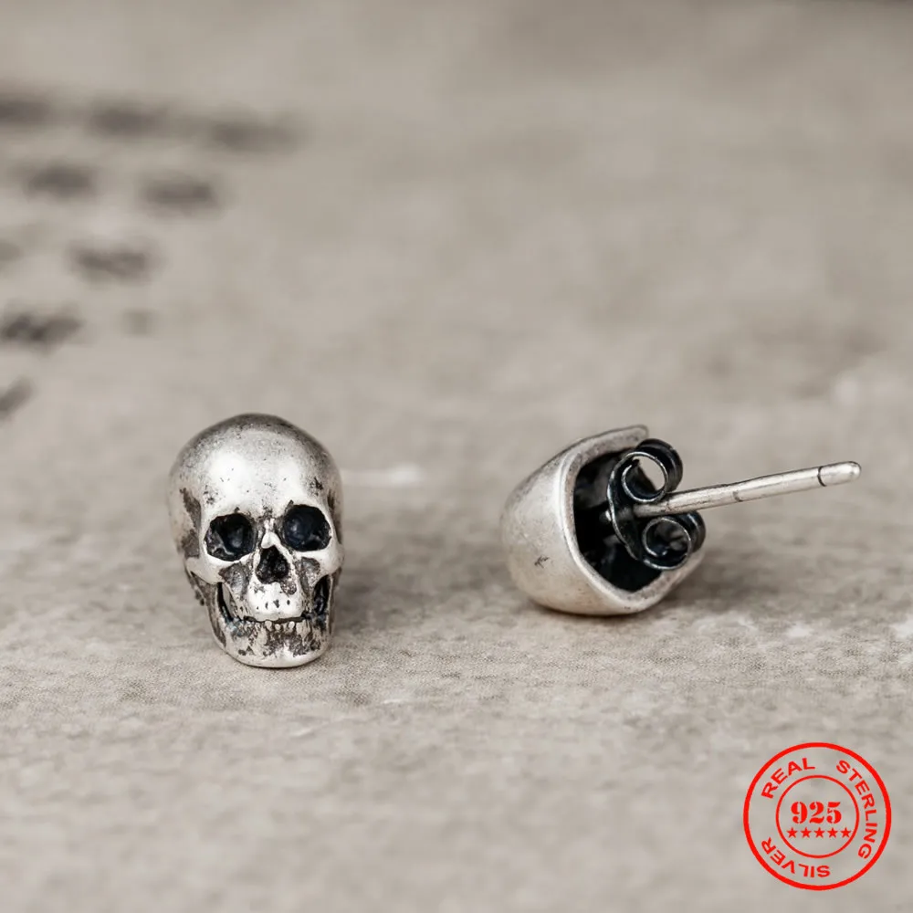 MKENDN 100% 925 Sterling Silver Creative Retro Skull Stud Earring Trendy Street Punk Style Ear Pin for Men Women Fine Jewelry
MKENDN 100% 925 Sterling Silver Creative Retro Skull Stud Earring Trendy Street Punk Style Ear Pin for Men Women Fine Jewelry