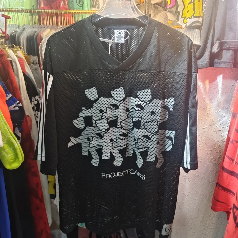 Quick Dry Mesh T Shirt Project Capri Loose Fit Hip Hop Streetwear Casual Fashion Tee Men Women Summer Clothes
Quick Dry Mesh T Shirt Project Capri Loose Fit Hip Hop Streetwear Casual Fashion Tee Men Women Summer Clothes