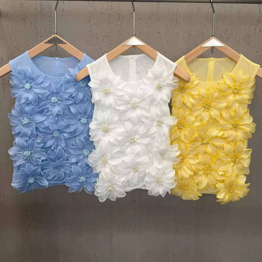 2026 Summer New Arrival: Round Neck Sleeveless Chic 3d Petal Embellished Stretch Mesh Tank Top - Instagram Style for Women
2026 Summer New Arrival: Round Neck Sleeveless Chic 3d Petal Embellished Stretch Mesh Tank Top - Instagram Style for Women
