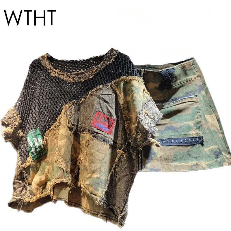WTHT New Trendy Women's Spliced Mesh Camouflage Short Sleeves T-shirt High Waist Wrap Hip Skirt Female 2025 Summer 1LS1981
WTHT New Trendy Women's Spliced Mesh Camouflage Short Sleeves T-shirt High Waist Wrap Hip Skirt Female 2025 Summer 1LS1981