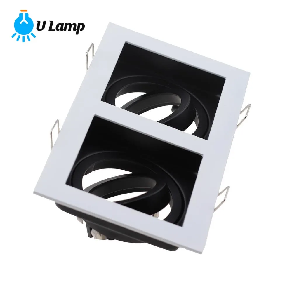 Housing Lighting Square 2 Head Led Adjustable Recessed Downlight GU10 Bulb Fixture Holder White Black MR16 LED Spot Lamp Frame
Housing Lighting Square 2 Head Led Adjustable Recessed Downlight GU10 Bulb Fixture Holder White Black MR16 LED Spot Lamp Frame