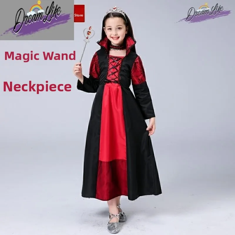 Halloween Children's Evil Queen Costume Snow White Princess Skirt Performance Clothes Girls Witch Playful Bad Queen Performance
Halloween Children's Evil Queen Costume Snow White Princess Skirt Performance Clothes Girls Witch Playful Bad Queen Performance