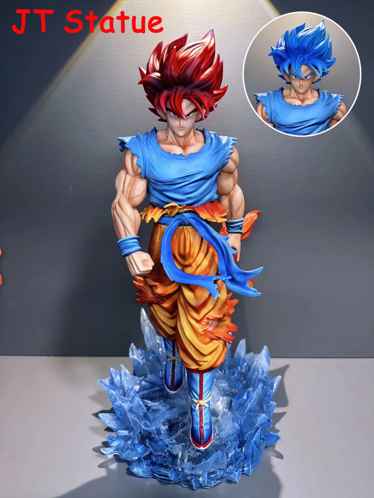 33 см/12,9 дюйма Статуя JT Goku Dragon Ball Z Super Saiyan Goku Фигурка Замена головы Светодиодная база Gk Статуя Коллекция Модель игрушки Подарки 
33 см/12,9 дюйма Статуя JT Goku Dragon Ball Z Super Saiyan Goku Фигурка Замена головы Светодиодная база Gk Статуя Коллекция Модель игрушки Подарки