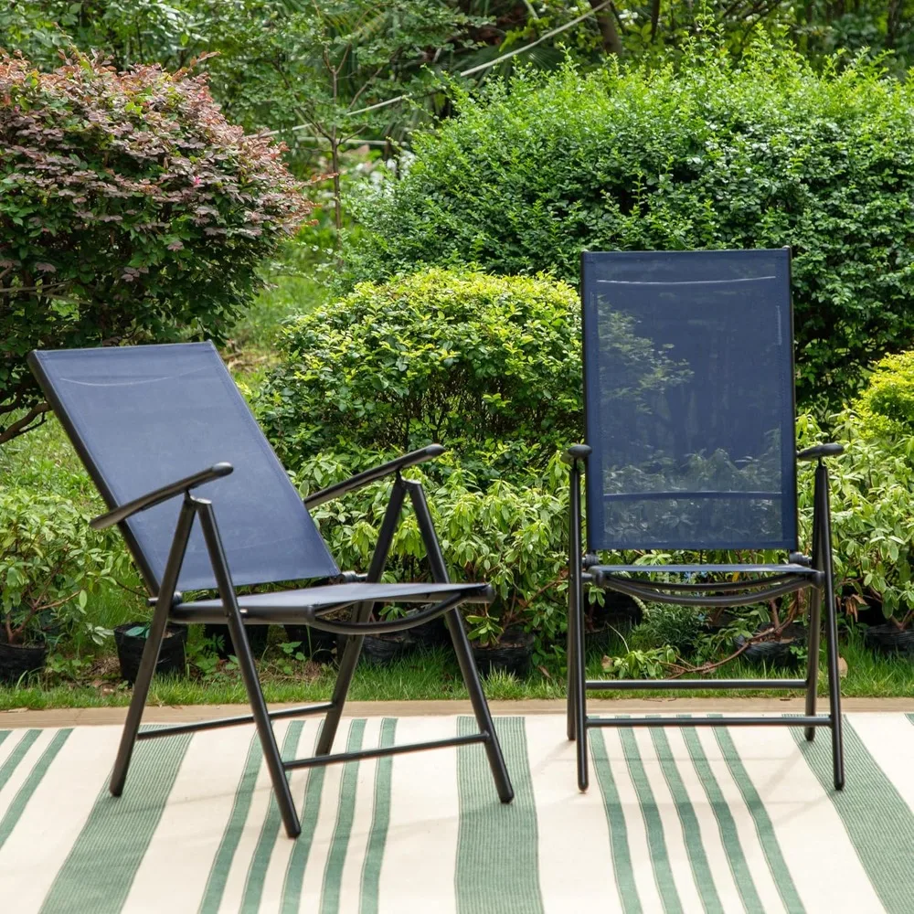 Outdoor Folding Dining Chairs Set of 2, 7 Levels Adjustable, Textilinene & Aluminum
Outdoor Folding Dining Chairs Set of 2, 7 Levels Adjustable, Textilinene & Aluminum