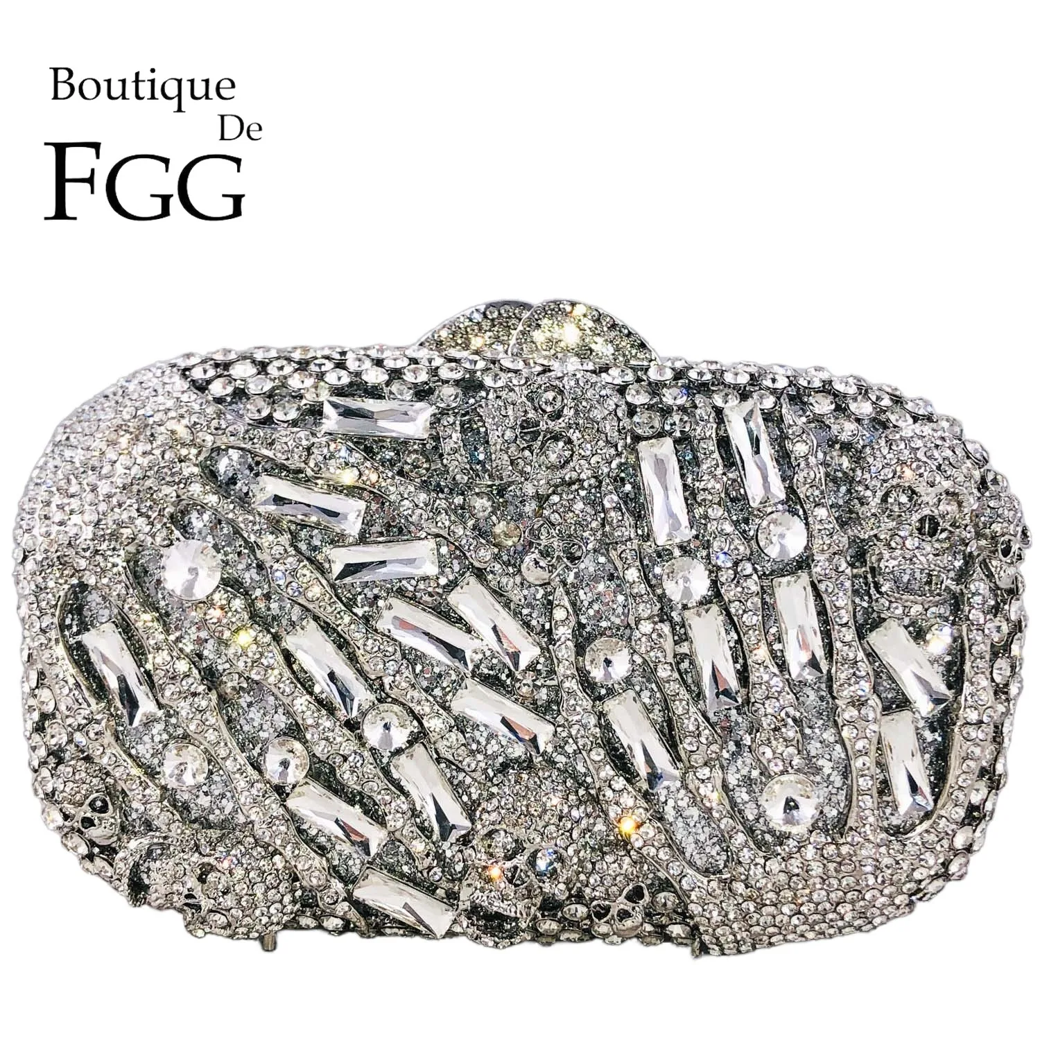 Boutique De FGG Halloween Skull Hands Women Crystal Evening Handbags Party Prom Rhinestone Clutch Purse Wedding Minaudiere Bag
Boutique De FGG Halloween Skull Hands Women Crystal Evening Handbags Party Prom Rhinestone Clutch Purse Wedding Minaudiere Bag