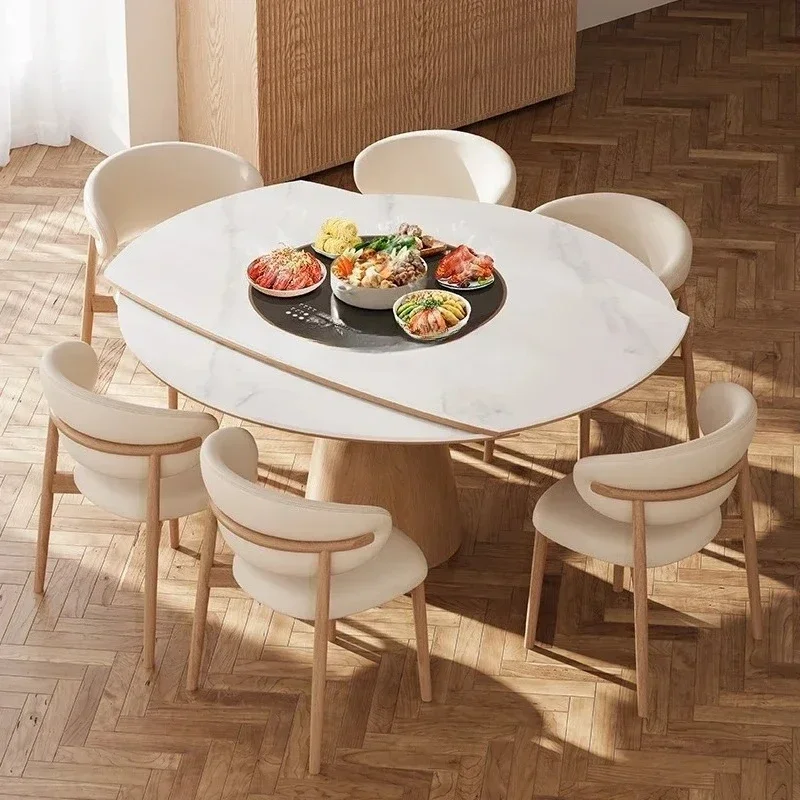 Folding table Solid wood dining table Embedded turntable Induction cooker Dual-purpose retractable rock slabNew Light L
Folding table Solid wood dining table Embedded turntable Induction cooker Dual-purpose retractable rock slabNew Light L