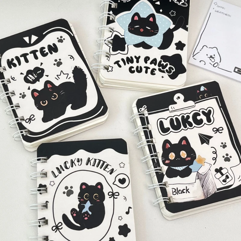 Kawai Black Kitten A7 Coil Notebook Student Portable Notepad Cartoon Cute Creative Simple Horizontal Line Office School Supplies
Kawai Black Kitten A7 Coil Notebook Student Portable Notepad Cartoon Cute Creative Simple Horizontal Line Office School Supplies