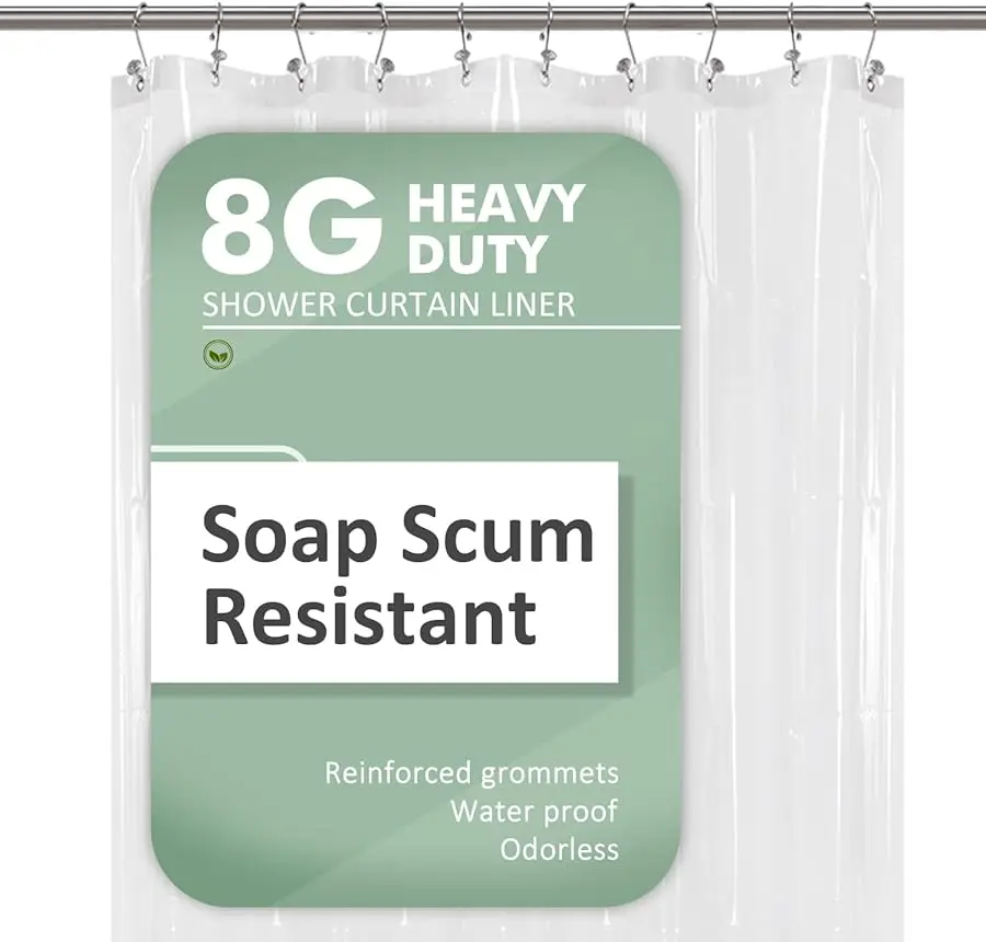 60 x 72 Inches Shower Curtain Liner with 6 Weighted Magnets, Hea y Duty PE A, 10 Grommet Holes, Waterproof, P C Free, Clear, 60x
60 x 72 Inches Shower Curtain Liner with 6 Weighted Magnets, Hea y Duty PE A, 10 Grommet Holes, Waterproof, P C Free, Clear, 60x