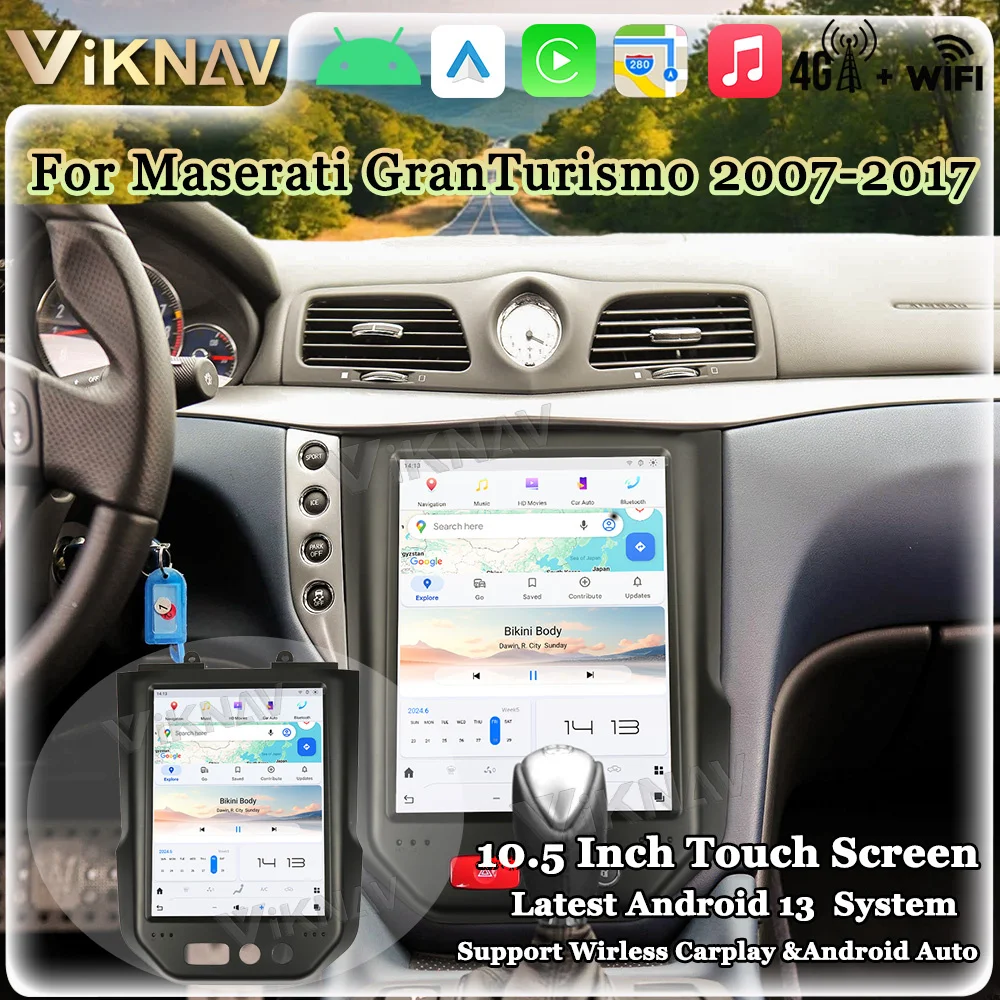 Viknav 10.5 Inch Car radio For Maserati GranTurismo 2007-2017 Wireless Carplay Android Auto GPS Navigation Multimedia Player
Viknav 10.5 Inch Car radio For Maserati GranTurismo 2007-2017 Wireless Carplay Android Auto GPS Navigation Multimedia Player
