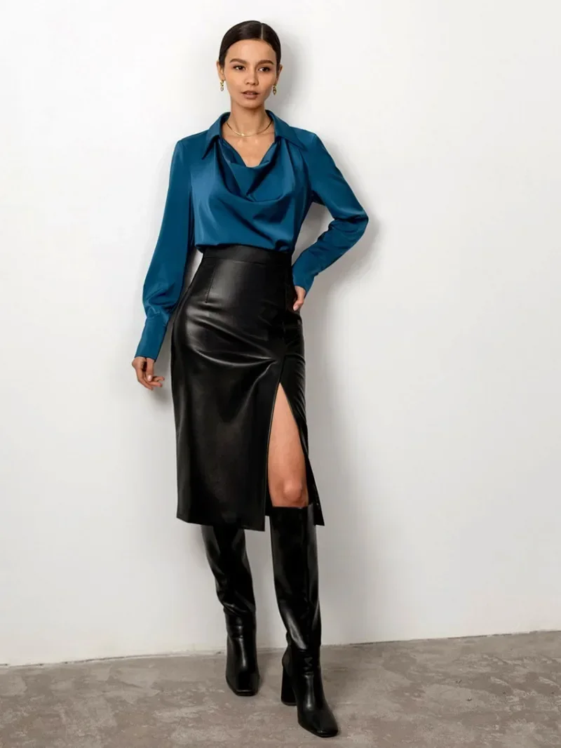 Korean Fashion Spring Summer Women Sexy Midi Leather Skirts Solid Black High Waist Office Pencil Slit Skirt For Women Y2k Skirt
Korean Fashion Spring Summer Women Sexy Midi Leather Skirts Solid Black High Waist Office Pencil Slit Skirt For Women Y2k Skirt