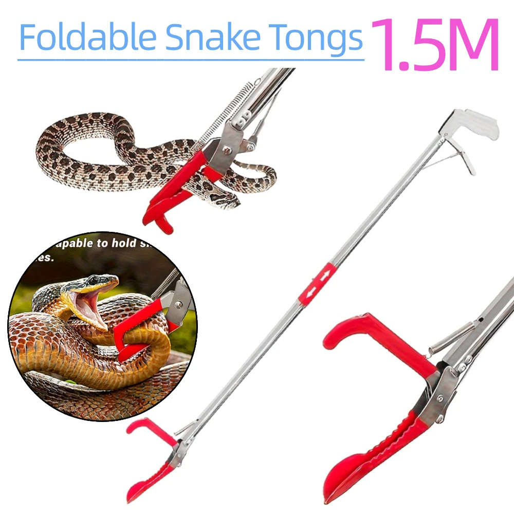 1,5 м складные щипцы для змей, щипцы для ловли змей, широкие челюсти, инструмент для захвата рептилий из нержавеющей стали, крючок для ловли змей, зажим для мусора вьюна
1,5 м складные щипцы для змей, щипцы для ловли змей, широкие челюсти, инструмент для захвата рептилий из нержавеющей стали, крючок для ловли змей, зажим для мусора вьюна