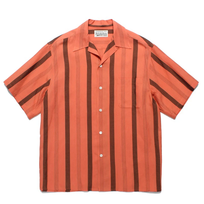 Streetwear WACKO MARIA Shirts Short-sleeves Summer High Quality Striped Pattern Loose Breathable Casual Shirt
Streetwear WACKO MARIA Shirts Short-sleeves Summer High Quality Striped Pattern Loose Breathable Casual Shirt