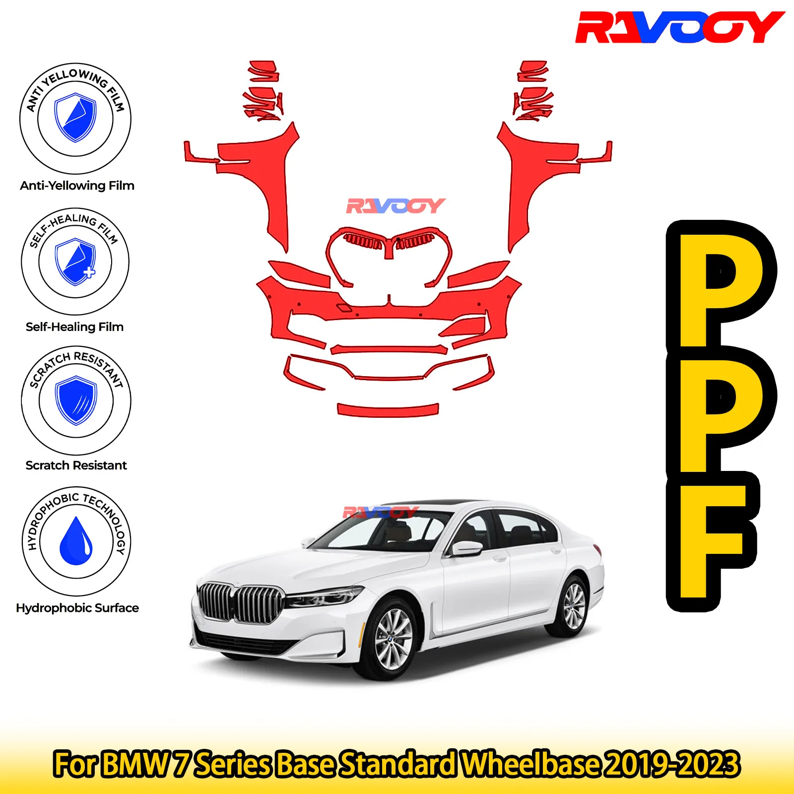 Для BMW 7 Series Base Standard Wheelbase 2019-2023, глянцевая матовая черная предварительно вырезанная передняя пленка PPF, защитная пленка для краски
Для BMW 7 Series Base Standard Wheelbase 2019-2023, глянцевая матовая черная предварительно вырезанная передняя пленка PPF, защитная пленка для краски