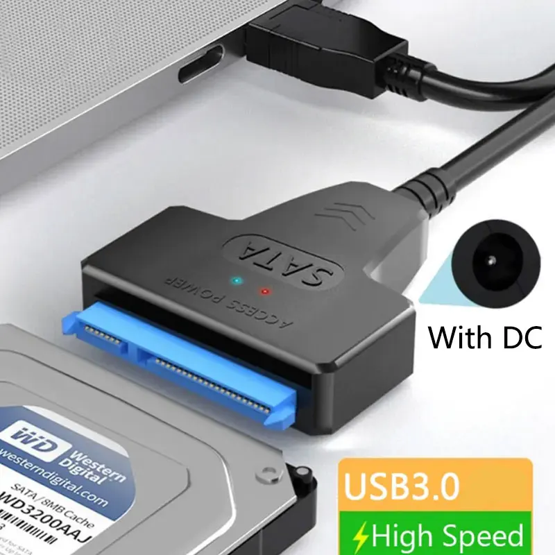 Sata To USB 3.0 With DC Adapter Cable Support 22 Pin 2.5/3.5 Lnche External HDD SSD Hard Disk Computer Connector Fit Hard Drive
Sata To USB 3.0 With DC Adapter Cable Support 22 Pin 2.5/3.5 Lnche External HDD SSD Hard Disk Computer Connector Fit Hard Drive