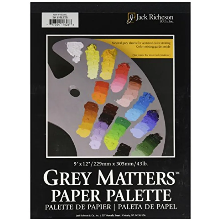 Grey Matters Paper Palette 50 Sheets,9" x 12" Paper for Paint Mixing
Grey Matters Paper Palette 50 Sheets,9" x 12" Paper for Paint Mixing