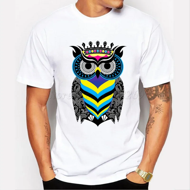 New Fashion Cute Animal Printed Men's Customized T-shirt Colorful Owl King Design Male Casual Tops Hipster Boy's Funny Tee
New Fashion Cute Animal Printed Men's Customized T-shirt Colorful Owl King Design Male Casual Tops Hipster Boy's Funny Tee