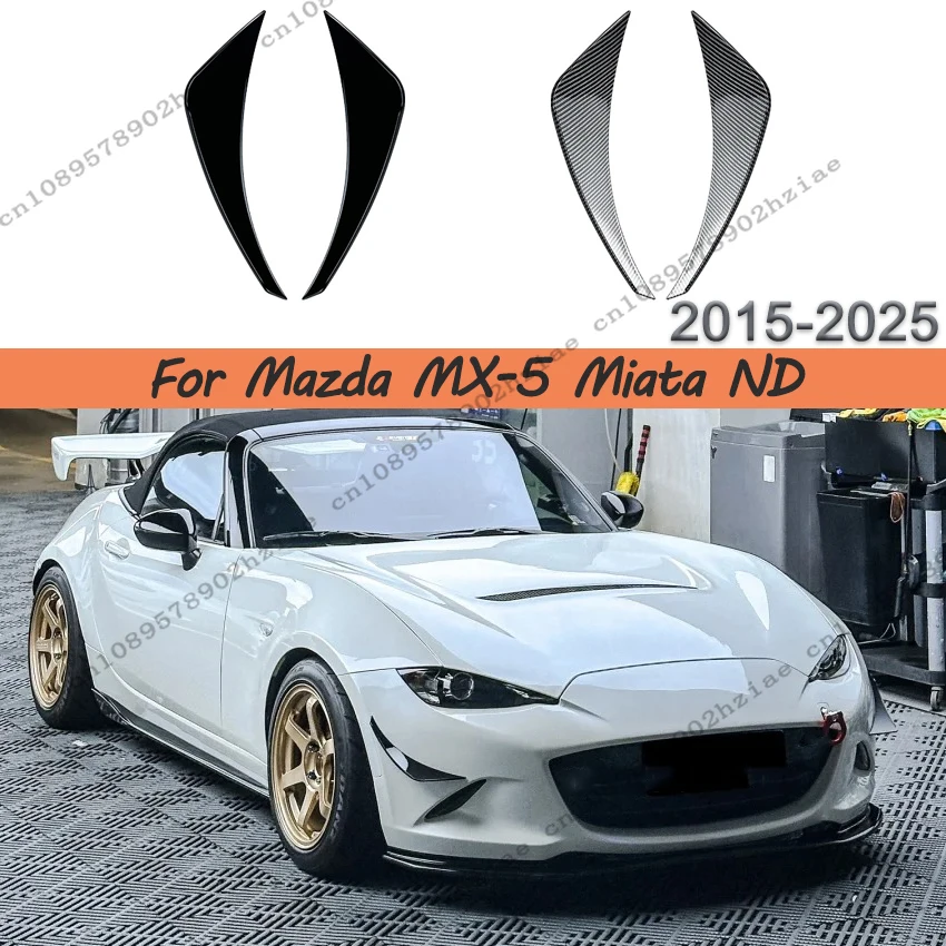 For Mazda MX-5 Miata ND 2015-2025 Front Bumper Side Air Vent Cover Trim Side Knife Canards Splitter Spoiler Body Kits Tuning
For Mazda MX-5 Miata ND 2015-2025 Front Bumper Side Air Vent Cover Trim Side Knife Canards Splitter Spoiler Body Kits Tuning