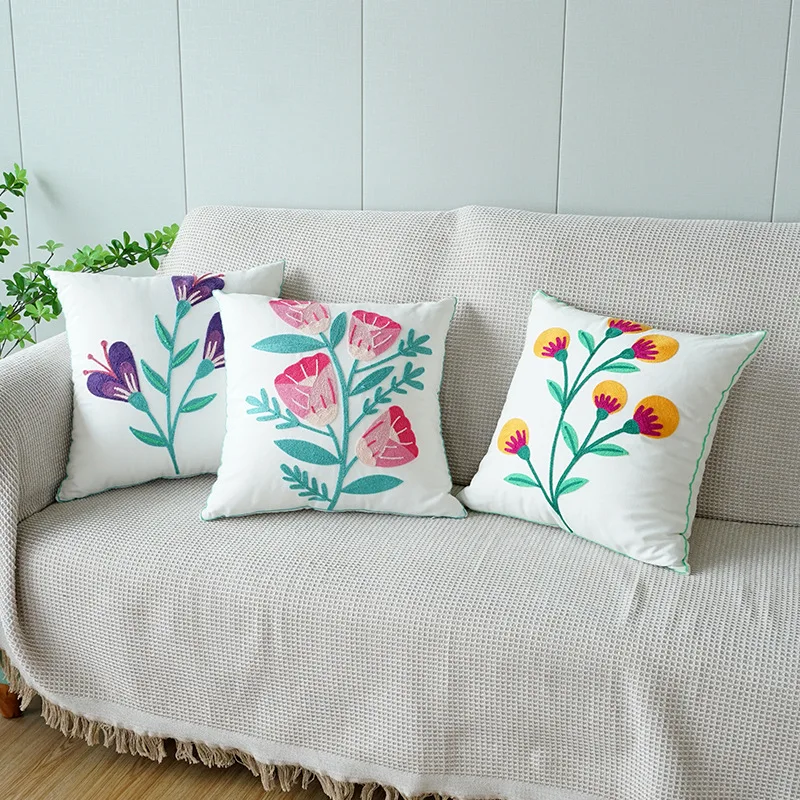 45X45CM Flower Embroidered Throw Pillow Cover Countryside Stamping Waist Cushion Cover Decor Home Decorative Pillowcase
45X45CM Flower Embroidered Throw Pillow Cover Countryside Stamping Waist Cushion Cover Decor Home Decorative Pillowcase