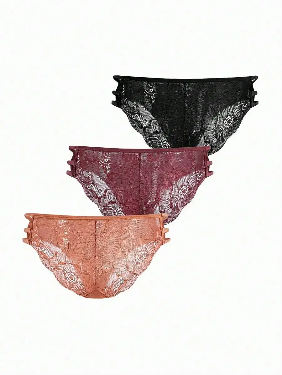 3pcs Breathable Romantic Lace Floral Womens Panties
3pcs Breathable Romantic Lace Floral Womens Panties
