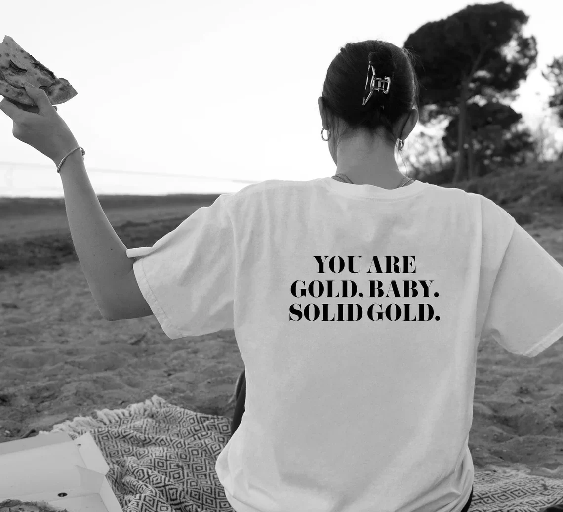 Sugarbaby You Are Gold Baby T-Shirt Short Sleeve Fashion T shirt Baby girl Tumblr T shirt High quality Casual Tops Tee Drop ship
Sugarbaby You Are Gold Baby T-Shirt Short Sleeve Fashion T shirt Baby girl Tumblr T shirt High quality Casual Tops Tee Drop ship