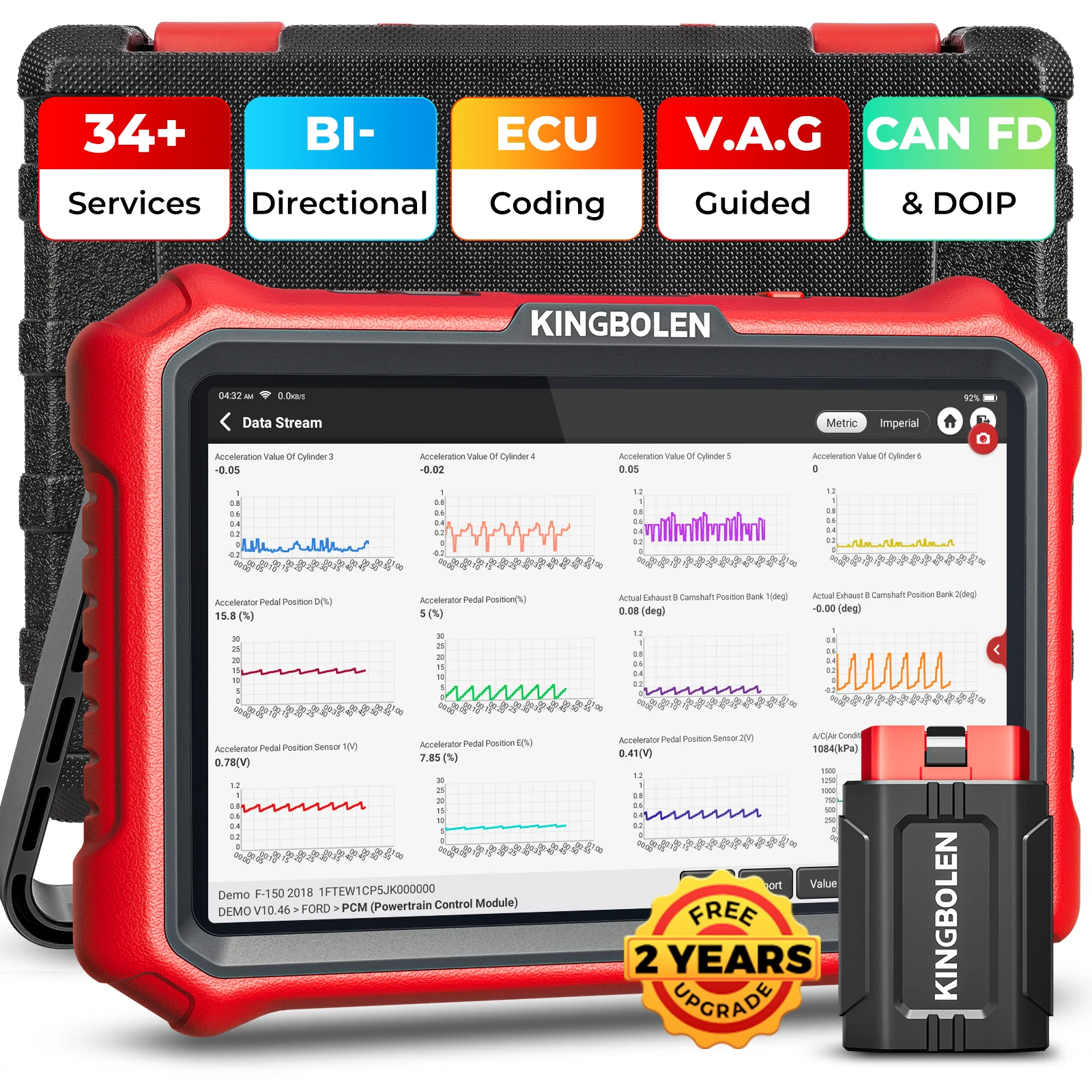 KINGBOLEN K8 PRO Car Diagnostic Tools All System 2 Scanner Bi-Directional 28 Reset ECU Coding 2 Years Free
KINGBOLEN K8 PRO Car Diagnostic Tools All System 2 Scanner Bi-Directional 28 Reset ECU Coding 2 Years Free
