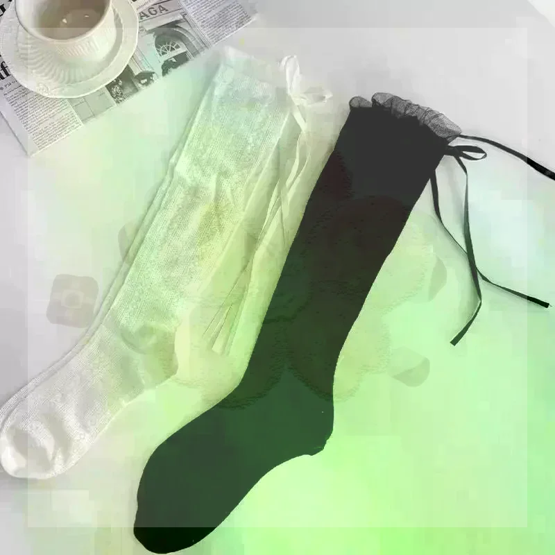 Summer Calf Length Ballet Socks For Women Lightweight Mesh With Bow Lace Cool Slouch Socks For Outdoor Or Indoor
Summer Calf Length Ballet Socks For Women Lightweight Mesh With Bow Lace Cool Slouch Socks For Outdoor Or Indoor