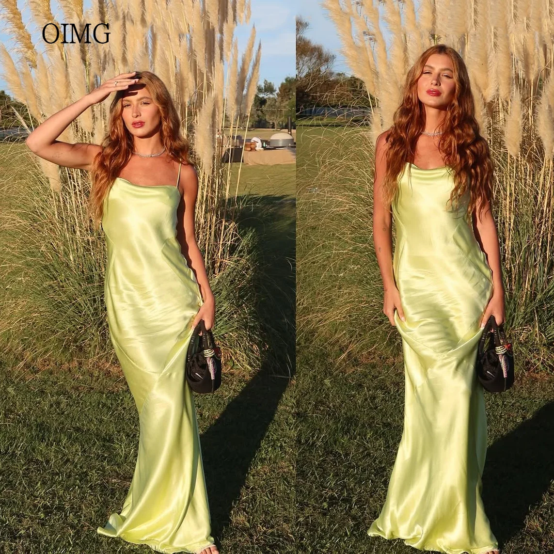 OIMG Simple Light Green Spaghetti Strap Wedding Dress Backless Bridesmaid Dresses Long Wedding Gowns Customized
OIMG Simple Light Green Spaghetti Strap Wedding Dress Backless Bridesmaid Dresses Long Wedding Gowns Customized