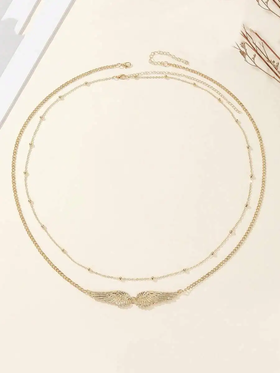 2pcs New Angel Wings Metal Beaded Sexy Beach Waist Chain Set, Suitable For Women Beach Holiday Party Date Daily Wear, Multifunct
2pcs New Angel Wings Metal Beaded Sexy Beach Waist Chain Set, Suitable For Women Beach Holiday Party Date Daily Wear, Multifunct