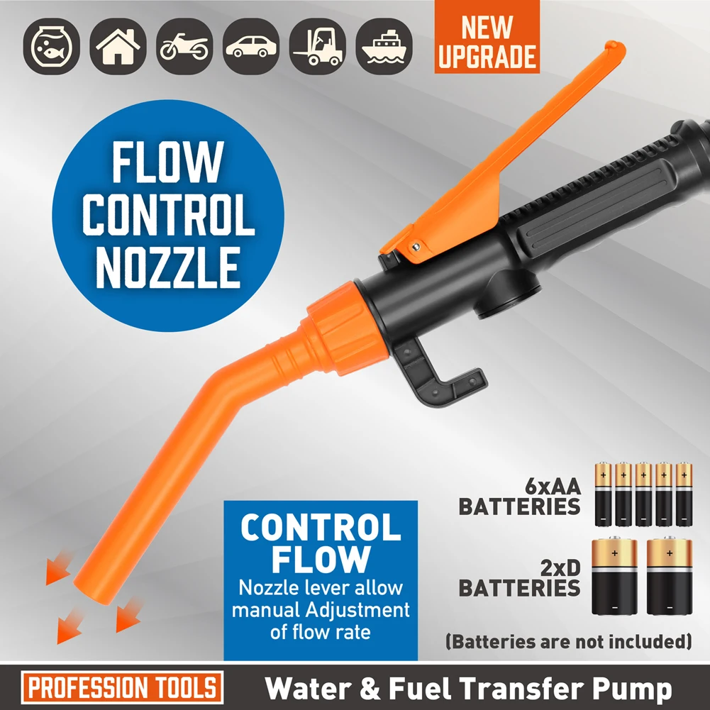 Fuel Transfer Pump with Flow Control Nozzle Liquid Transfer Pump 2.4 Gallons Per Min Liquid Gasoline Tuning Fuel Gasoline Pump
Fuel Transfer Pump with Flow Control Nozzle Liquid Transfer Pump 2.4 Gallons Per Min Liquid Gasoline Tuning Fuel Gasoline Pump