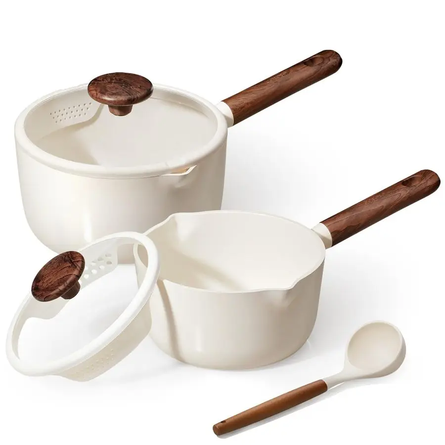 2QT amp 3QT Sauce Pan Sets with Lid amp Ladle Ceramic Nonstick Pot Set Non Toxic Saucepan Small Kitchen Cooking Pots, Easy to Cl
2QT amp 3QT Sauce Pan Sets with Lid amp Ladle Ceramic Nonstick Pot Set Non Toxic Saucepan Small Kitchen Cooking Pots, Easy to Cl