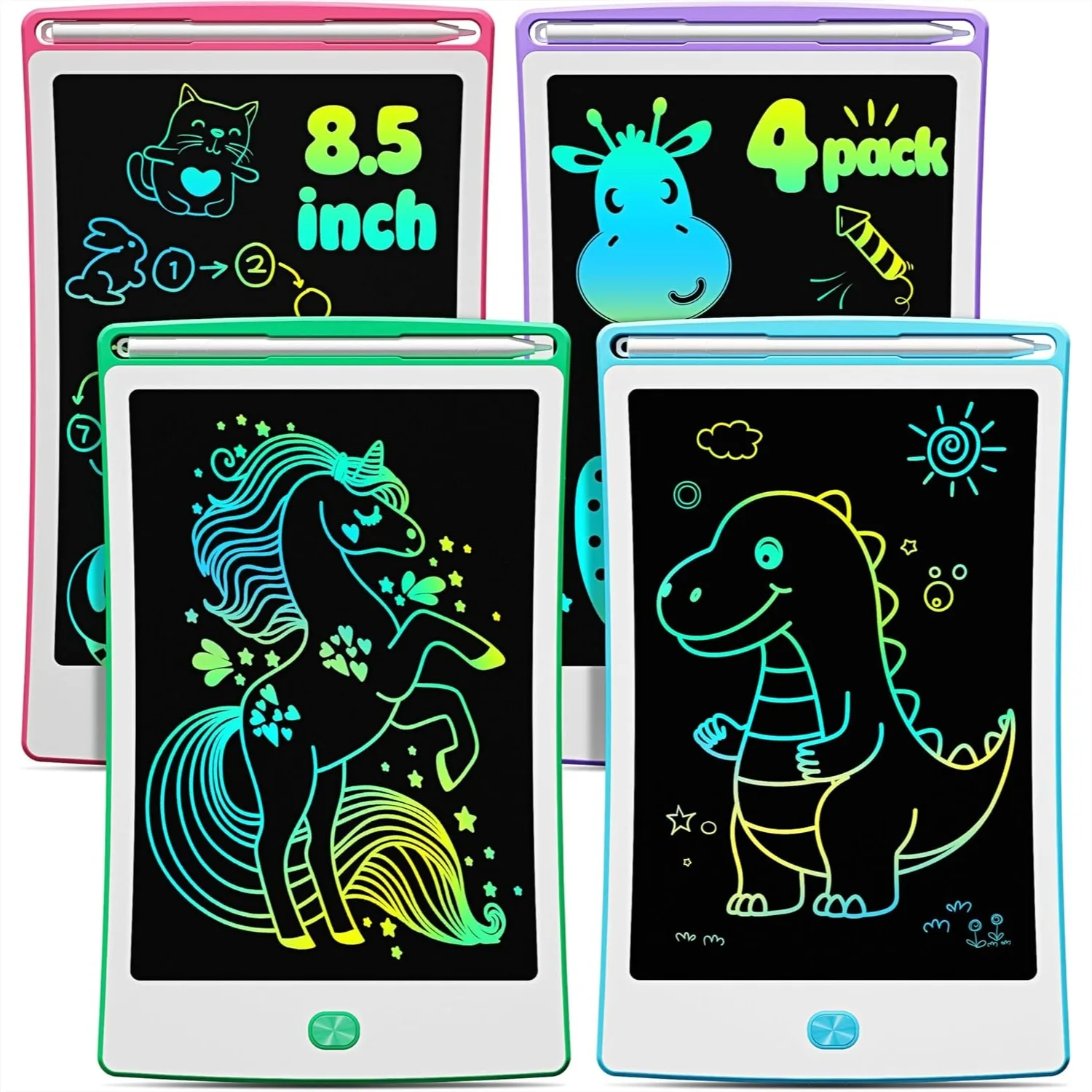 4 Pack LCD Writing Tablet 8.5 Inch Colorful Drawing Pad for Kids Creative Doodle Board Toy Gift for 3-7 Year Old Girls Boys
4 Pack LCD Writing Tablet 8.5 Inch Colorful Drawing Pad for Kids Creative Doodle Board Toy Gift for 3-7 Year Old Girls Boys