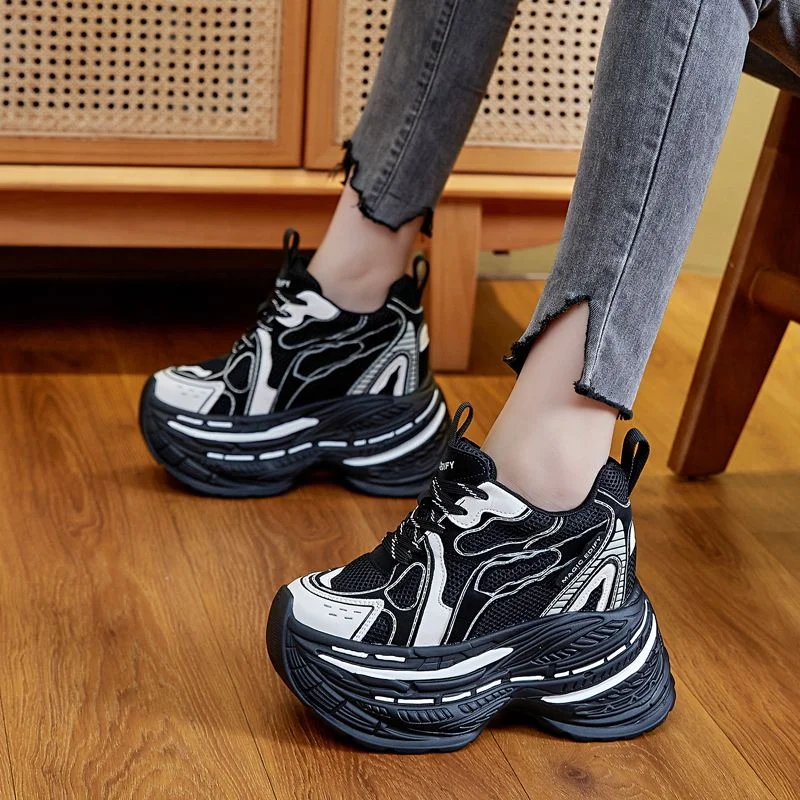Top quality 12CM Air Mesh Genuine Leather Autumn Vulcanize Fashion Women Chunky Sneakers Mixed Color Platform Wedge Causal Shoes
Top quality 12CM Air Mesh Genuine Leather Autumn Vulcanize Fashion Women Chunky Sneakers Mixed Color Platform Wedge Causal Shoes
