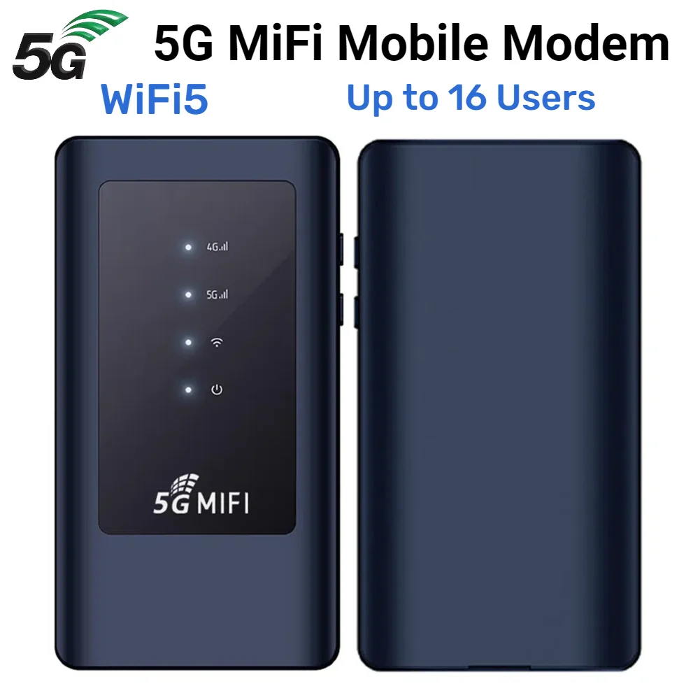 5G MiFi Mobile Modem Portable Wi-Fi Device with SIM Card Slot Wireless Internet Router Devices Up To 16 Users for Travel
5G MiFi Mobile Modem Portable Wi-Fi Device with SIM Card Slot Wireless Internet Router Devices Up To 16 Users for Travel