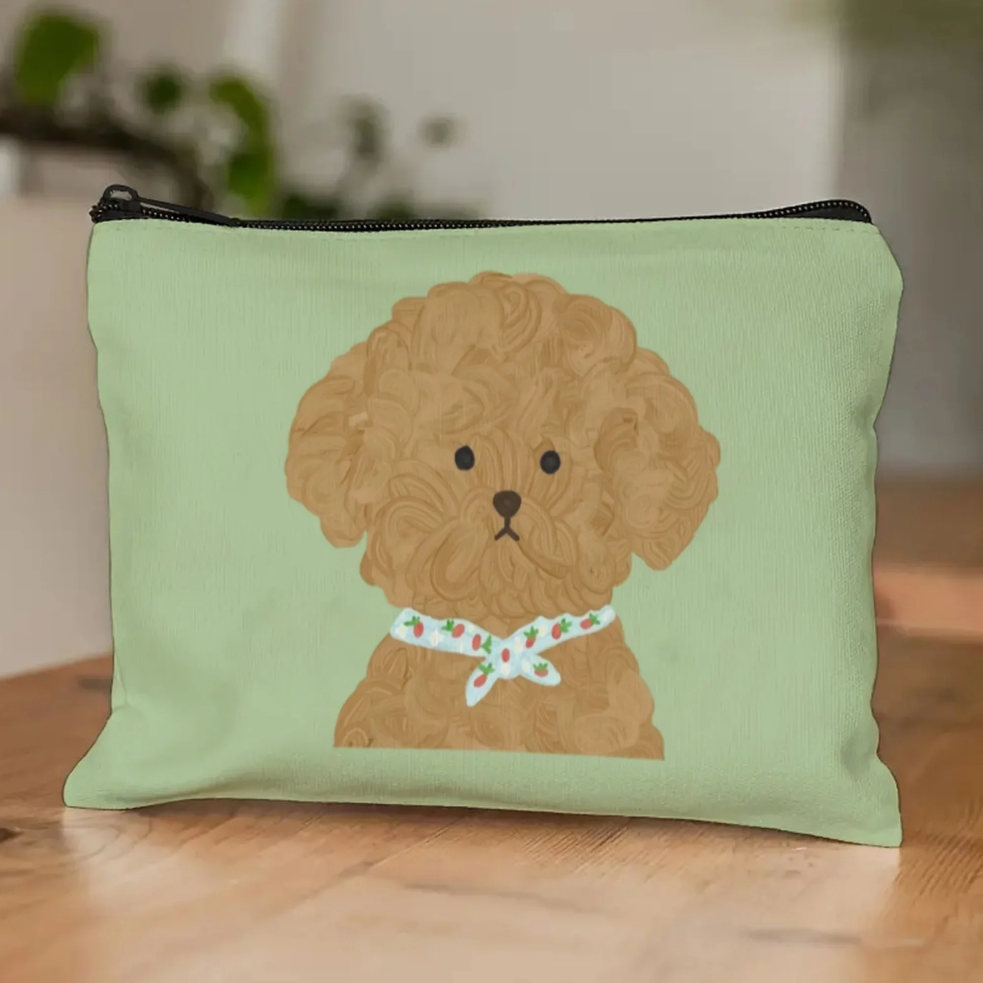 Canvas Women Makeup Bag with Teddy Dog & Scarf Design, Zipper Closure, Playful Light Green Cosmetic Pouch ,Travel & Home Gift
Canvas Women Makeup Bag with Teddy Dog & Scarf Design, Zipper Closure, Playful Light Green Cosmetic Pouch ,Travel & Home Gift