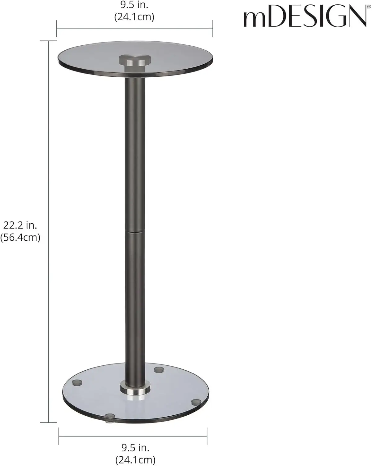 Mdesign Glass Top Side/End Drink Table - Tall Modern Round Accent Metal Nightstand Furniture For Living Room, Dorm, Home
Mdesign Glass Top Side/End Drink Table - Tall Modern Round Accent Metal Nightstand Furniture For Living Room, Dorm, Home