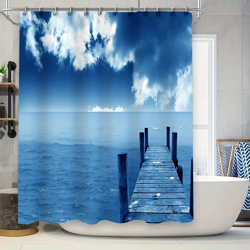 Ocean View Shower Curtain Wooden Dock Blue Sky Decor Serene Bathroom to Install Wrinkle-Free Waterproof Durable Elevate Space
Ocean View Shower Curtain Wooden Dock Blue Sky Decor Serene Bathroom to Install Wrinkle-Free Waterproof Durable Elevate Space