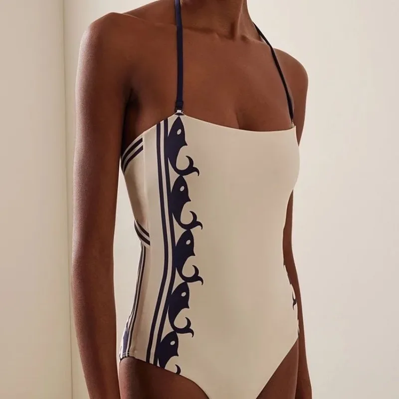 2025 New European American Swimwear Navy Blue One Piece Swimsuit Women Fashion Beach Outfit
2025 New European American Swimwear Navy Blue One Piece Swimsuit Women Fashion Beach Outfit