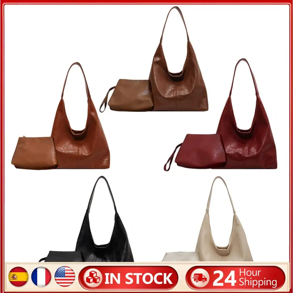 Women Leather Shoulder Bag Fashion Soft Underarm Bag Casual Hobo Bag and Clutch 2pcs Shoulder Bag and Handbag Set Shopping Bag
Women Leather Shoulder Bag Fashion Soft Underarm Bag Casual Hobo Bag and Clutch 2pcs Shoulder Bag and Handbag Set Shopping Bag